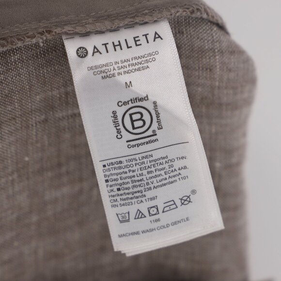 ATHLETA Retreat Linen High Rise Ankle Pant Textured Brown Size M - Picture 7 of 8